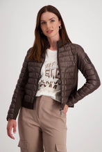 Load image into Gallery viewer, Monari Quilted Jacket with Neoprene Collar 808525 - Espresso