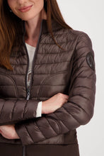 Load image into Gallery viewer, Monari Quilted Jacket with Neoprene Collar 808525 - Espresso
