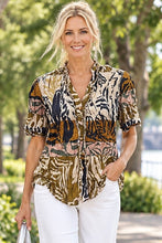 Load image into Gallery viewer, Foil Crushing It Cap Sleeve Blouse CFO8615 - Keep Palm
