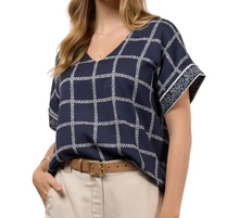 Load image into Gallery viewer, Madly Sweetly Lyrical Top MS1625 - Navy Bone