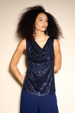 Load image into Gallery viewer, Joseph Ribkoff Sleeveless Sequin Top - Midnight Blue