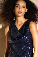 Load image into Gallery viewer, Joseph Ribkoff Sleeveless Sequin Top - Midnight Blue