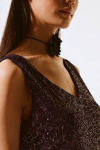 Load image into Gallery viewer, Joseph Ribkoff Sequined Top - Black Currant