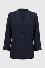 Load image into Gallery viewer, Joseph Ribkoff Seersucker Blazer - Midnight Blue
