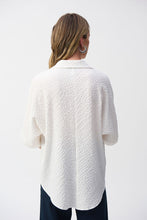 Load image into Gallery viewer, Joseph Ribkoff Seersucker Boxy High Low Top - White