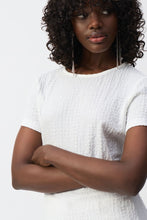 Load image into Gallery viewer, Joseph Ribkoff Puckered Knit Fitted Top 251167 - Vanilla