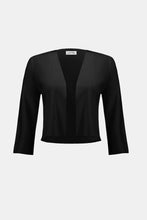 Load image into Gallery viewer, Joseph Ribkoff Knit Cover Up with Pearl Ornament - Black