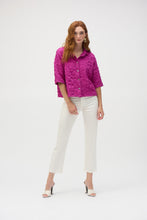 Load image into Gallery viewer, Joseph Ribkoff Bubble Jacquard Boxy Blouse 252000- Purple Orchid