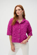 Load image into Gallery viewer, Joseph Ribkoff Bubble Jacquard Boxy Blouse 252000- Purple Orchid