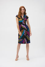 Load image into Gallery viewer, Joseph Ribkoff Silky Knit Tropical Print Sheath Dress 252096