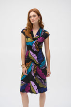 Load image into Gallery viewer, Joseph Ribkoff Silky Knit Tropical Print Sheath Dress 252096