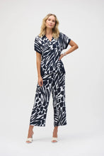 Load image into Gallery viewer, Joseph Ribkoff Abstract Culotte Pant 252145 - Vanilla/Midnight Blue