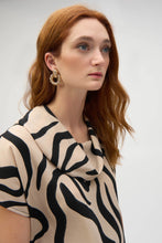Load image into Gallery viewer, Joseph Ribkoff Abstract Cowl Neck Top 252212 - Beige Black