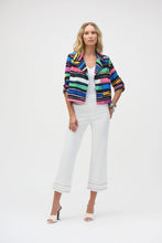 Load image into Gallery viewer, Joseph Ribkoff Gauze Print Stripe Print Boxy Blazer 252215