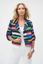 Load image into Gallery viewer, Joseph Ribkoff Gauze Print Stripe Print Boxy Blazer 252215