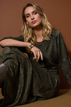 Load image into Gallery viewer, Joseph Ribkoff Pleated Satin Boxy Top 253002 - Avocado