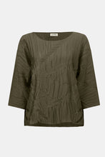 Load image into Gallery viewer, Joseph Ribkoff Pleated Satin Boxy Top 253002 - Avocado