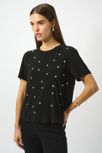Load image into Gallery viewer, Joseph Ribkoff Silky Knit Embellished Top 253203 - Black