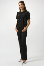 Load image into Gallery viewer, Joseph Ribkoff Silky Knit Embellished Top 253203 - Black