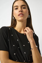 Load image into Gallery viewer, Joseph Ribkoff Silky Knit Embellished Top 253203 - Black