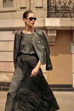 Load image into Gallery viewer, Joseph Ribkoff Foiled Faux Suede Fitted Jacket 253935 - Avocado