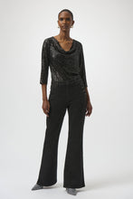 Load image into Gallery viewer, Joseph Ribkoff Sequined Silky Knit Top 254137 - Black/Black