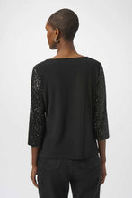 Load image into Gallery viewer, Joseph Ribkoff Sequined Silky Knit Top 254137 - Black/Black