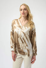 Load image into Gallery viewer, Joseph Ribkoff Satin Abstract Tunic 254193 - Beige Off White
