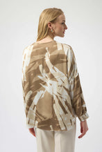 Load image into Gallery viewer, Joseph Ribkoff Satin Abstract Tunic 254193 - Beige Off White
