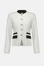 Load image into Gallery viewer, Joseph Ribkoff Mandarin Collar Fitted Jacket 254922 - Off White