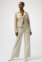 Load image into Gallery viewer, Joseph Ribkoff Leatherette Notched Collar Fitted Jacket 254925 - Soft Gold
