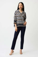 Load image into Gallery viewer, Joseph Ribkoff Jacquard Straight Pull-On Pants 261148 - Midnight Blue