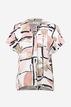Load image into Gallery viewer, Joseph Ribkoff Satin Abstract Print Boxy Top With V-Neck 261308 - Multi