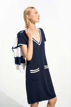 Load image into Gallery viewer, Joseph Ribkoff A-Line Dress With Rib Trim 261648 - Navy