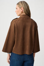 Load image into Gallery viewer, Joseph Ribkoff Scuba Suede Boxy Jacket 263000 - Brown