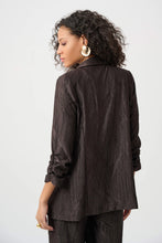 Load image into Gallery viewer, Joseph Ribkoff Pleated Satin Open Blazer 263050 - Mocha