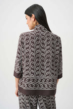 Load image into Gallery viewer, Joseph Ribkoff Recycled Woven Chain Print Boxy Top 263054 - Brown/Off White