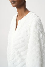 Load image into Gallery viewer, Joseph Ribkoff Textured Puff Sleeve V-Neck Top 264020 - Winter White