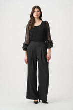 Load image into Gallery viewer, Joseph Ribkoff Embellished Sleeve Top 264189 - Black