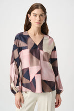 Load image into Gallery viewer, Joseph Ribkoff Geometric Print Recycled Satin Top 264197