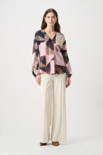 Load image into Gallery viewer, Joseph Ribkoff Geometric Print Recycled Satin Top 264197