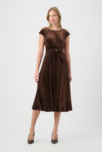 Load image into Gallery viewer, Joseph Ribkoff Velvet Tie Dress 264209 - Mahogany