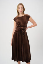 Load image into Gallery viewer, Joseph Ribkoff Velvet Tie Dress 264209 - Mahogany