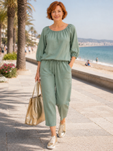 Load image into Gallery viewer, Lauren Montauk Drawstring Top 17A - Soft Green