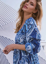 Load image into Gallery viewer, Monari Paisley Print Blouse 409755 - Navy