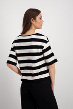 Load image into Gallery viewer, Monari Sweatshirt Stripes - Black/Vanilla