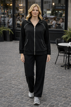 Load image into Gallery viewer, Kleio Silver Trim Zipper Jacket 61636 - Black