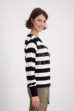 Load image into Gallery viewer, Monari Stripe Sweater 808088 - Black Ivory
