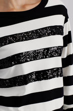 Load image into Gallery viewer, Monari Stripe Sweater 808088 - Black Ivory