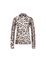 Load image into Gallery viewer, Monari Leopard Print Mesh Top 808119 - Black Grey